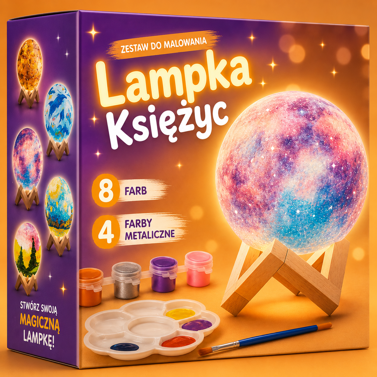 Świecąca Lampka Księżyc Do Malowania